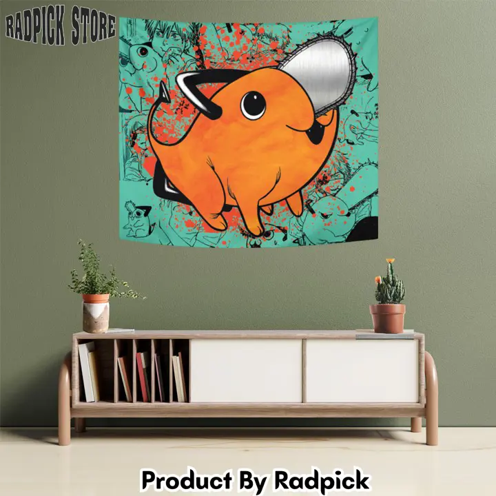 Pochita tapestry custom chainsaw man anime manga wall decor  rp5941952